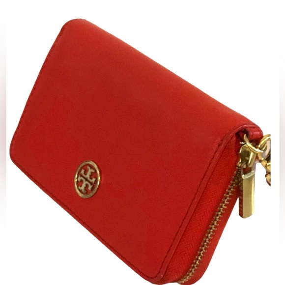 Tory Burch Robinson Red Gold Miller Circle Wallet Multi-winner Host Pick! - Picture 3 of 16